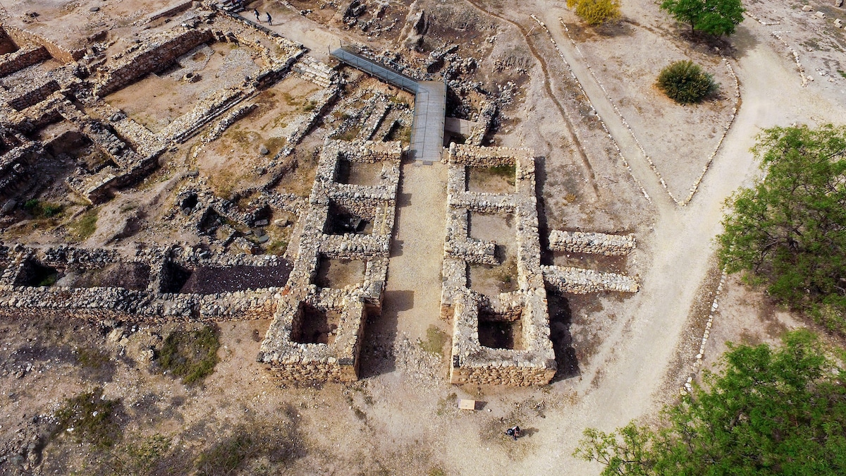 Hazor Solomonic gate aerial BiblePlaces