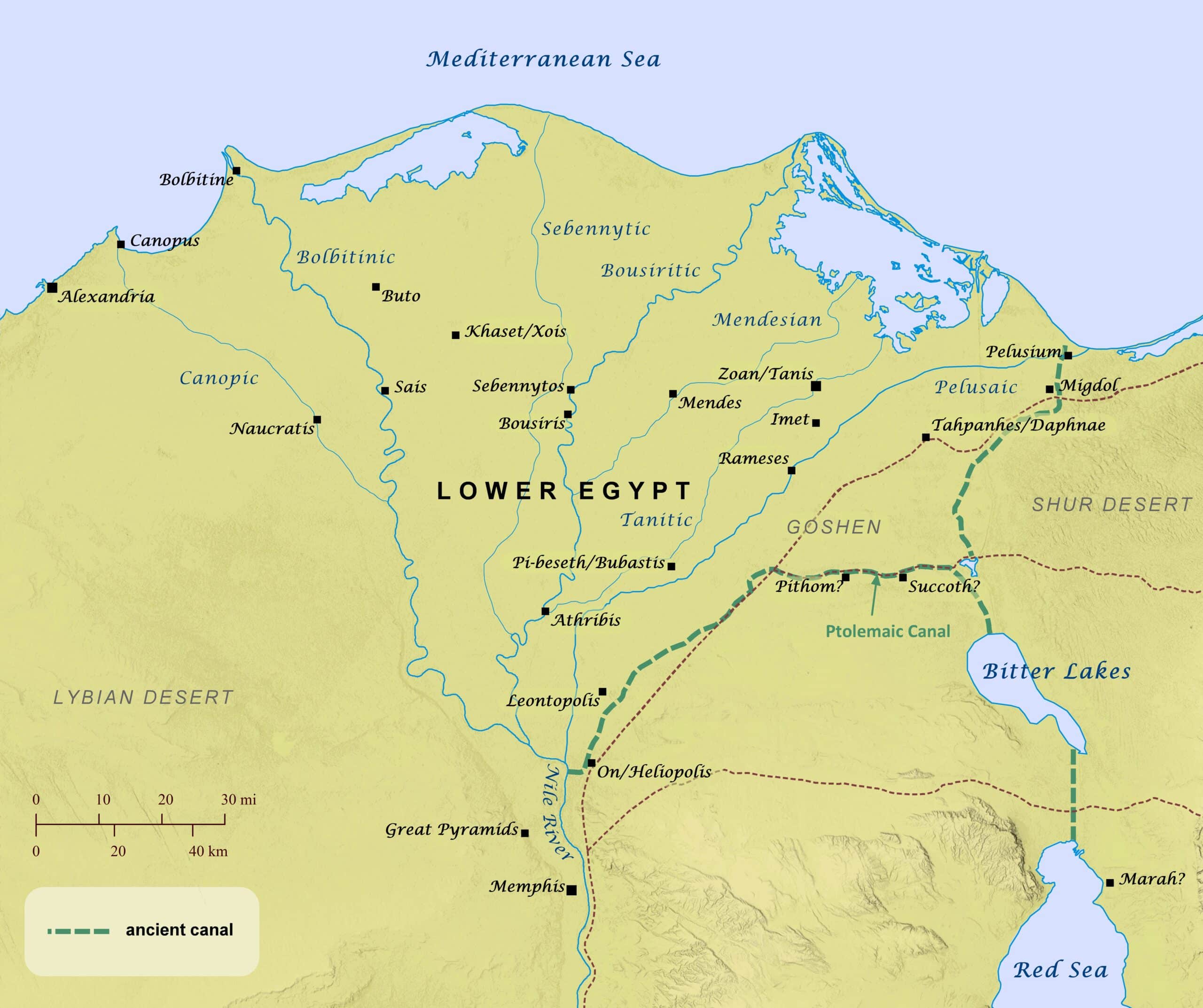 Lower Egypt map BiblePlaces