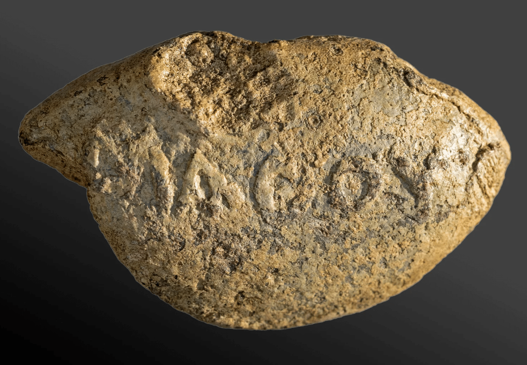 2,100-Year-Old Inscribed Sling Bullet Uncovered at Hippos